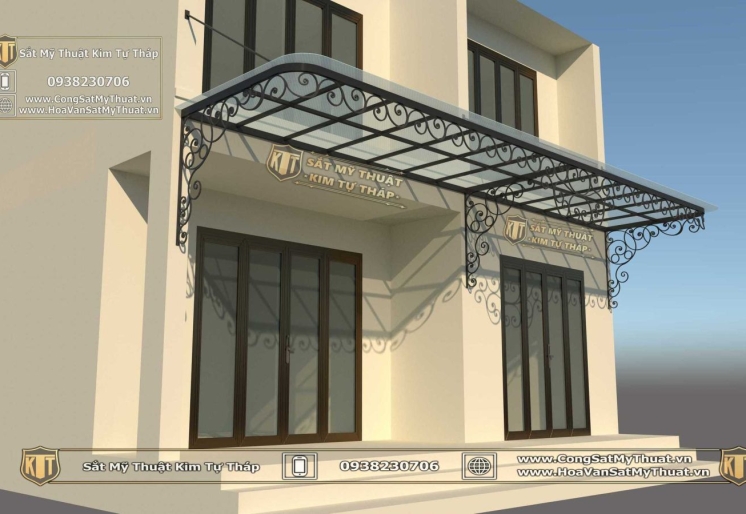 Mái hiên sắt mỹ thuật MH0254
