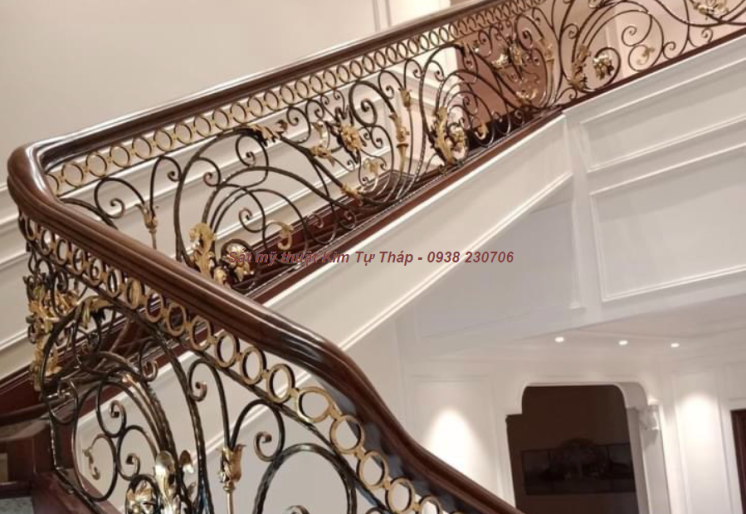 Lan can cầu thang sắt mỹ nghệ CT0027 