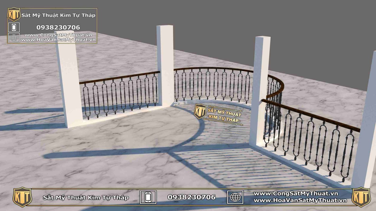 Tư vấn thiết kế 3D lan can cầu thang sắt mỹ thuật – hoavansatmythuat.vn