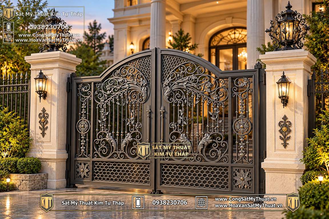 cổng biệt thự tân cổ điển cc136