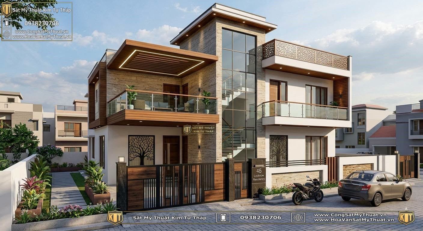 Cổng biệt thự hiện đại sang trọng 