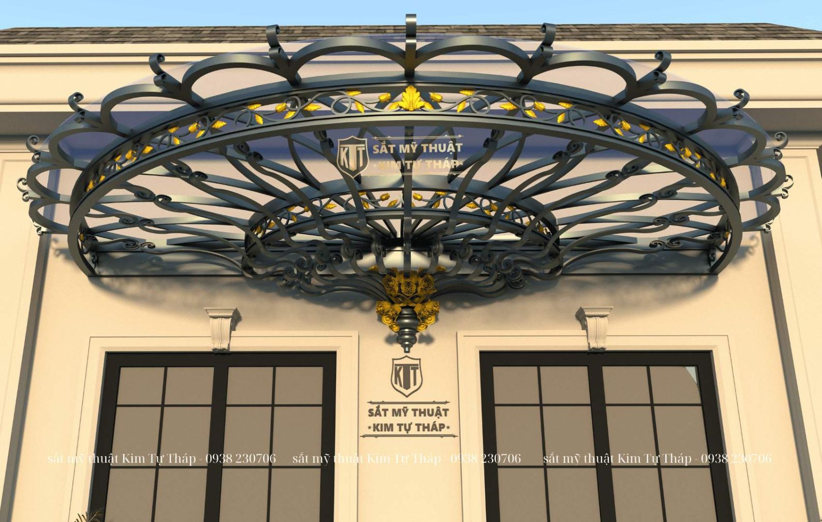 Mái vòm sắt mỹ thuật biệt thự đẹp