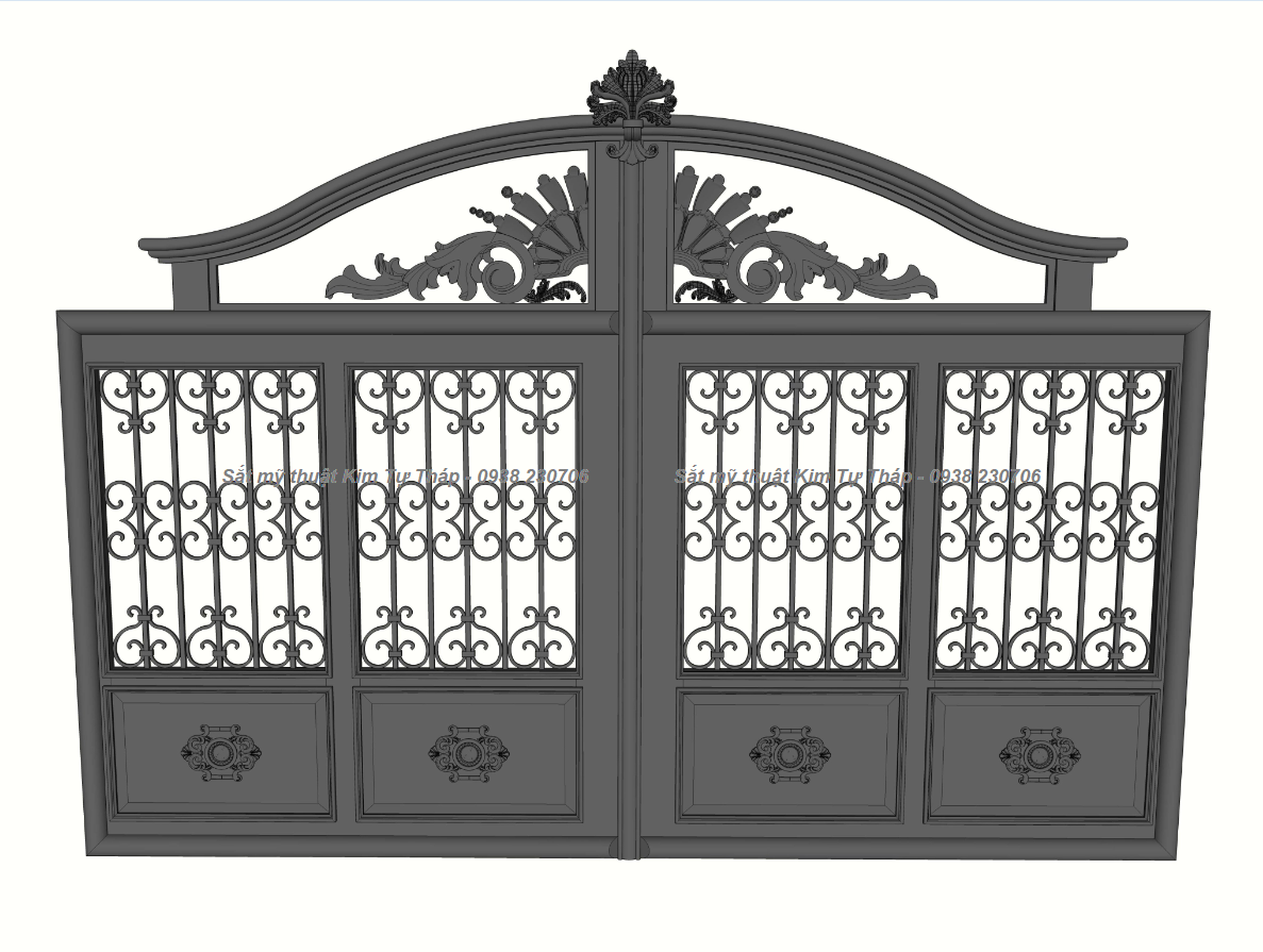Cửa cổng sắt mỹ thuật CC0118