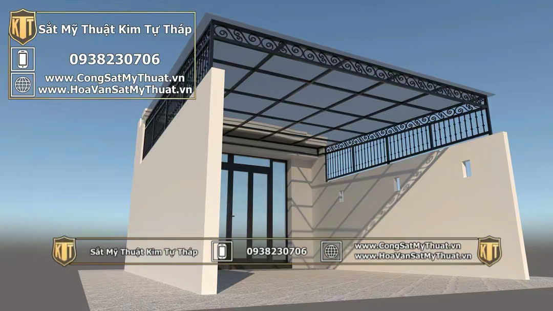Mái che sắt mỹ thuật đơn giản MH0273