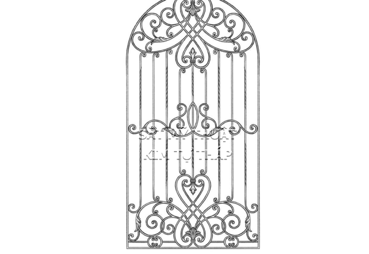 Khung cửa sổ sắt kỹ nghệ uốn hoa văn KC009
