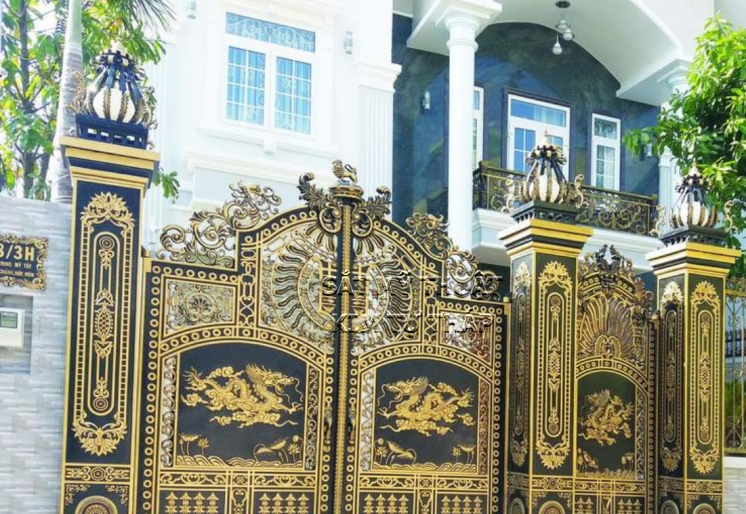 Thiết kế thi công cửa cổng nhôm đúc mỹ thuật cho biệt thự nhà phố 