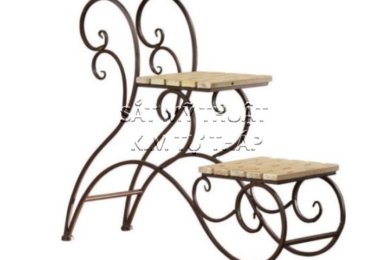 Kệ hoa sắt mỹ thuật uốn hoa văn cho sân vườn KH005