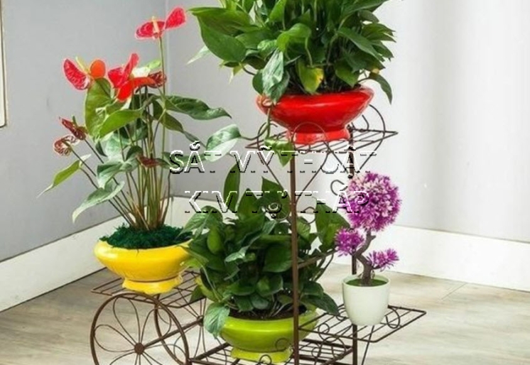 Kệ hoa sắt mỹ thuật để phòng ngủ đẹp KH006