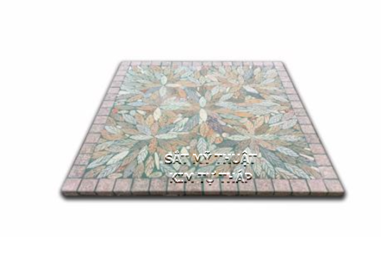 Mặt bàn đá ghép đá mosaic msi04