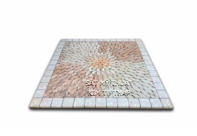 Mặt bàn đá ghép đá mosaic msi11
