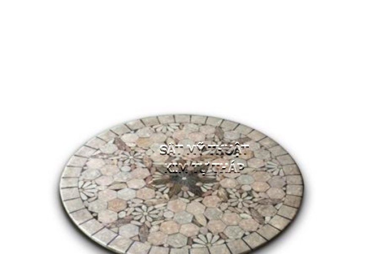 Mặt bàn đá ghép đá mosaic msi12