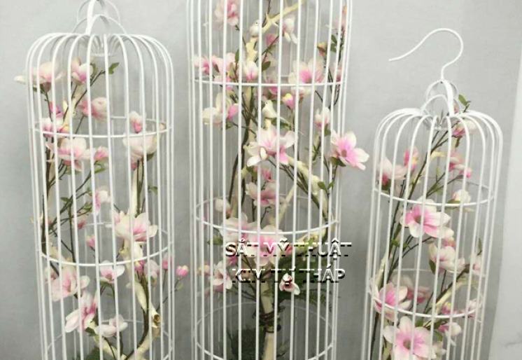 Lồng chim sắt mỹ thuật trang trí tiệc LC020