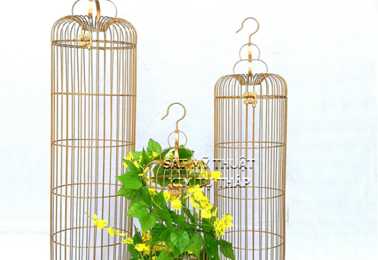 Lồng chim trang trí tiệc bằng sắt mỹ thuật LC004