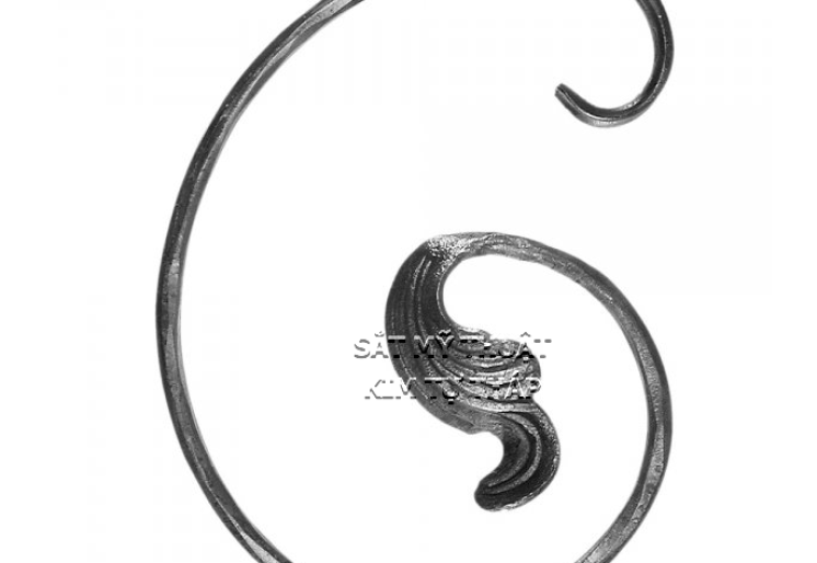 Phụ kiện sắt uốn hoa văn uốn bông hình chữ s CSJ004